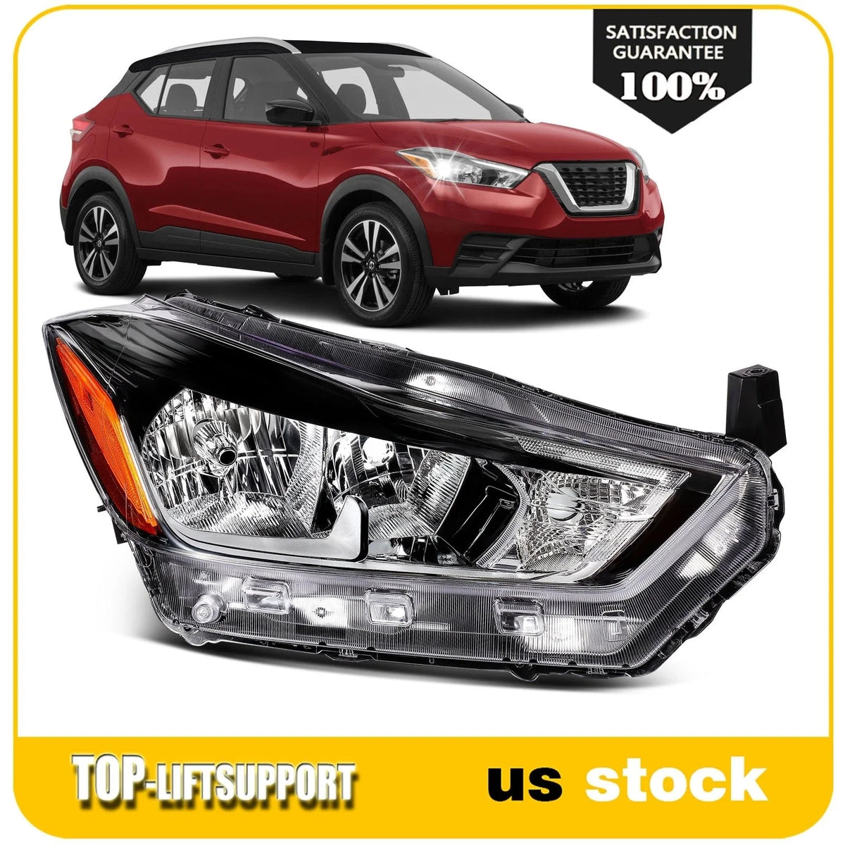 Right Side Headlight Assembly for Nissan Kicks (2017–2020)