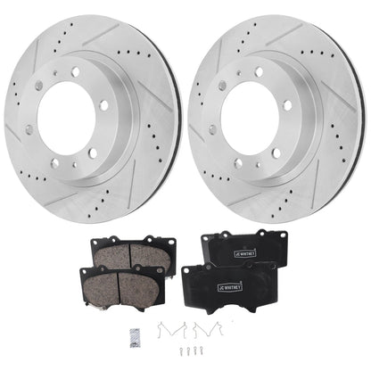 Front Brake Disc Rotors and Pads Kit for Toyota 4Runner Tacoma FJ Cruiser (2007–2014)