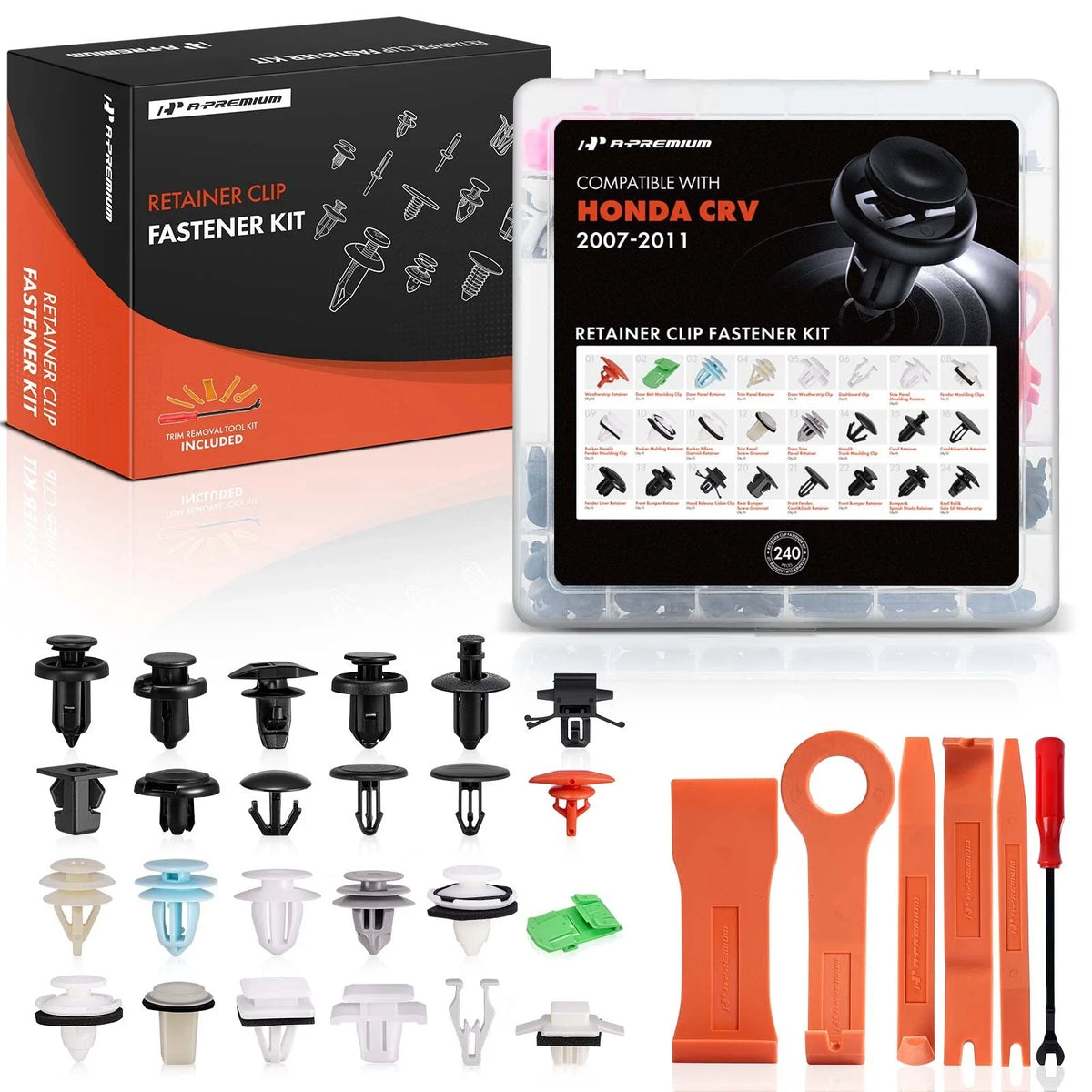 240Pcs Trim Clip Retainer Kit for Honda CR-V (2007–2011)
