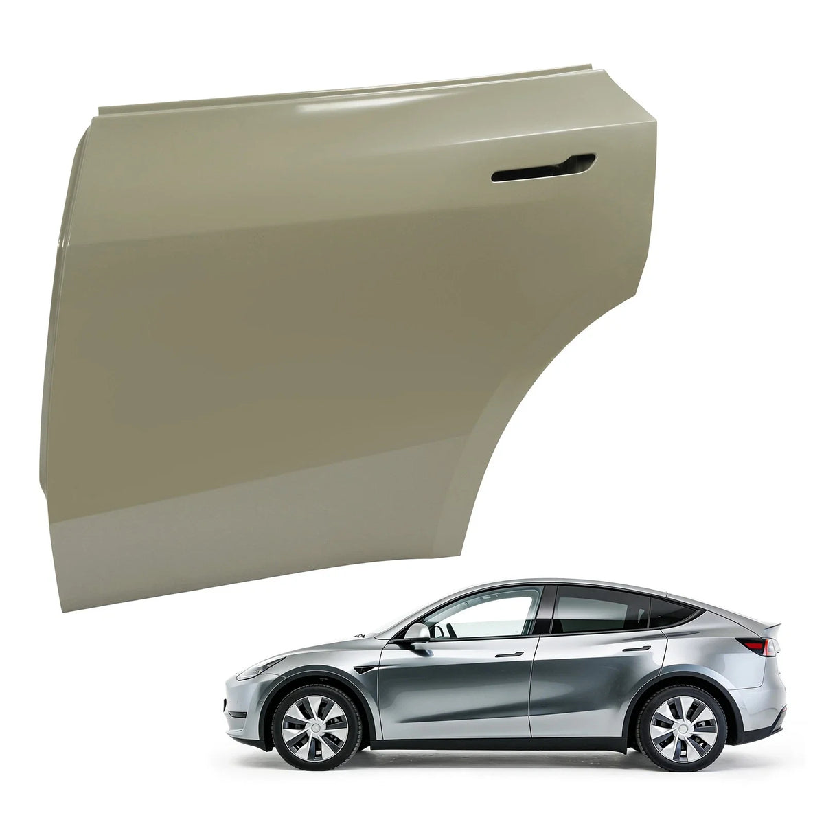 Rear Left Side Door for Tesla Model Y (2020–2024) Gray Driver Side