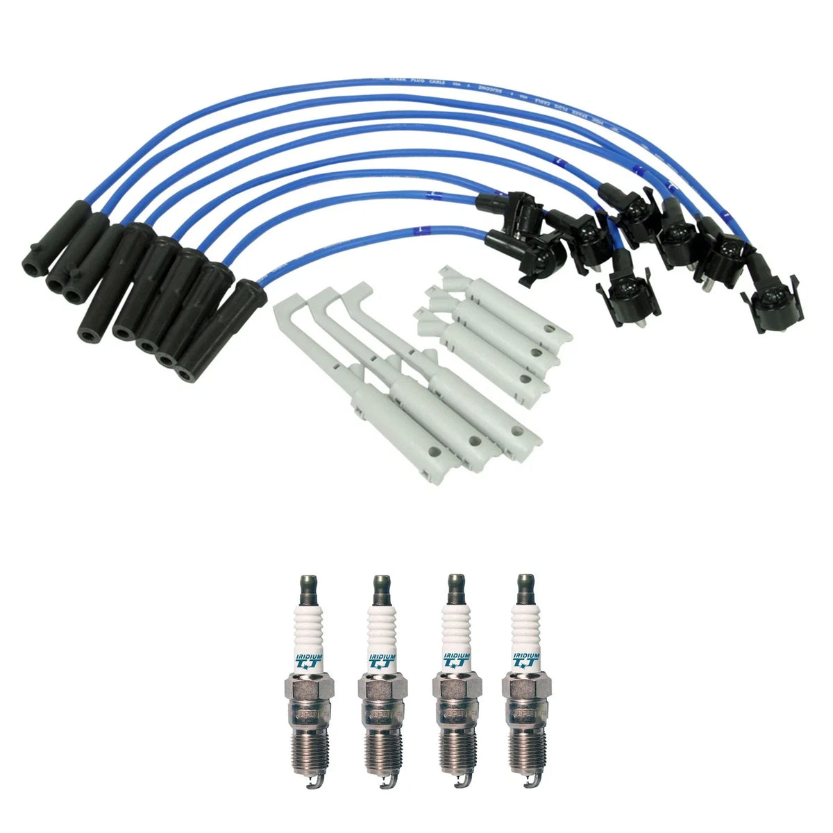 NGK 8mm Wire Set & Denso Iridium Spark Plug Kit for B2500 (1998–2006)