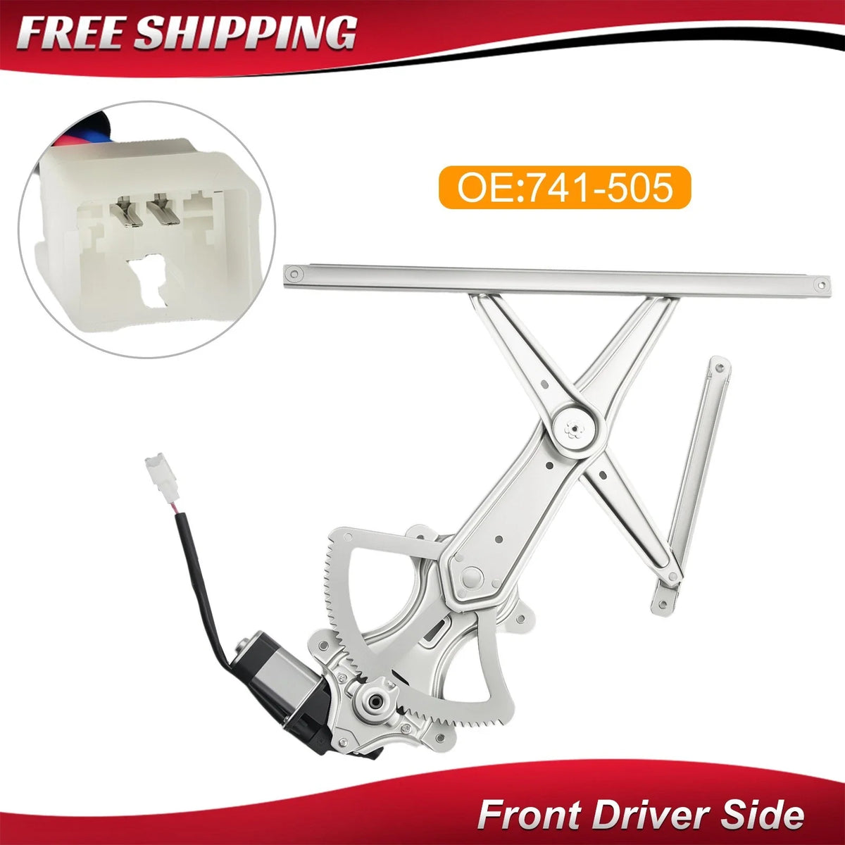 Window Regulator with Motor for 2003-2008 Toyota Corolla Driver Side