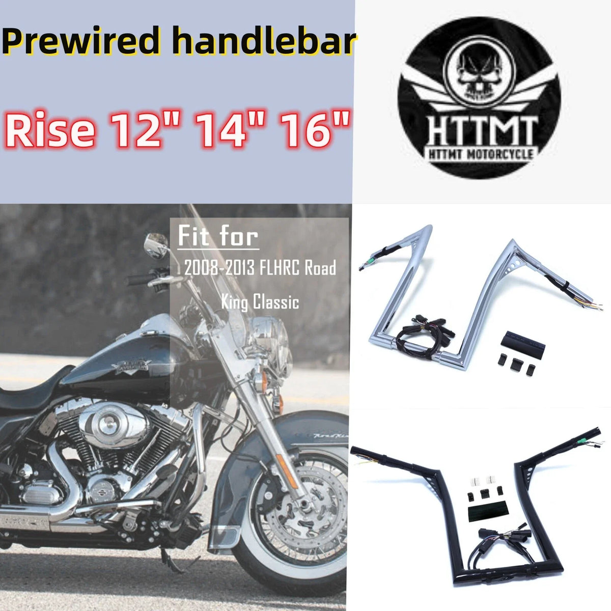 Handlebar for Harley Road King FLHRC (2008-2013) with Heated Grip Wire