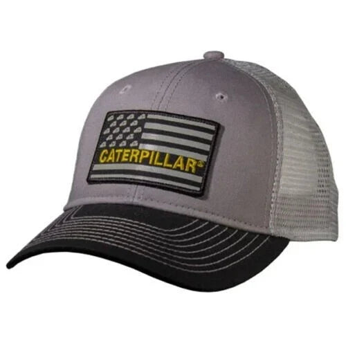Caterpillar Dozer Flag Snapback Mesh Cap for CAT Equipment