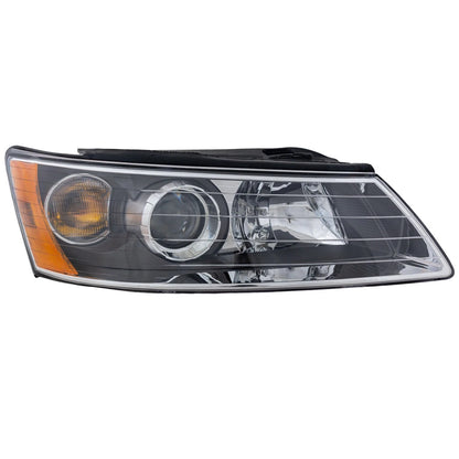 Passenger Side Headlight for Hyundai Sonata (2006–2008) Halogen, Bulb Included