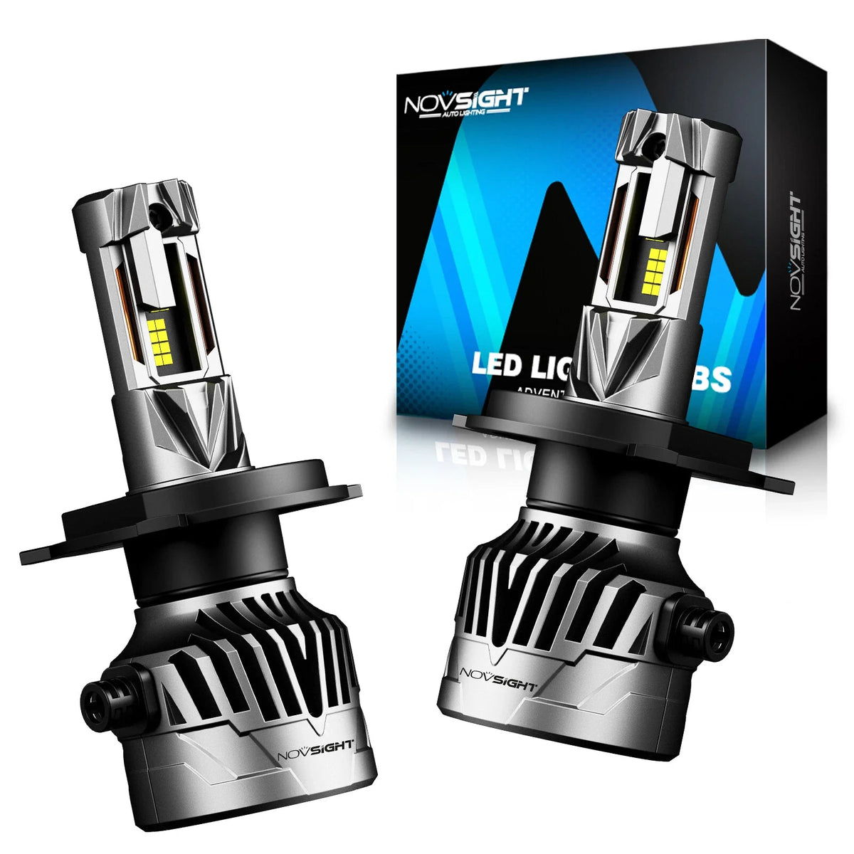 Set of 2 H4 LED Headlight Bulbs for NOVSIGHT (30000LM, 130W)