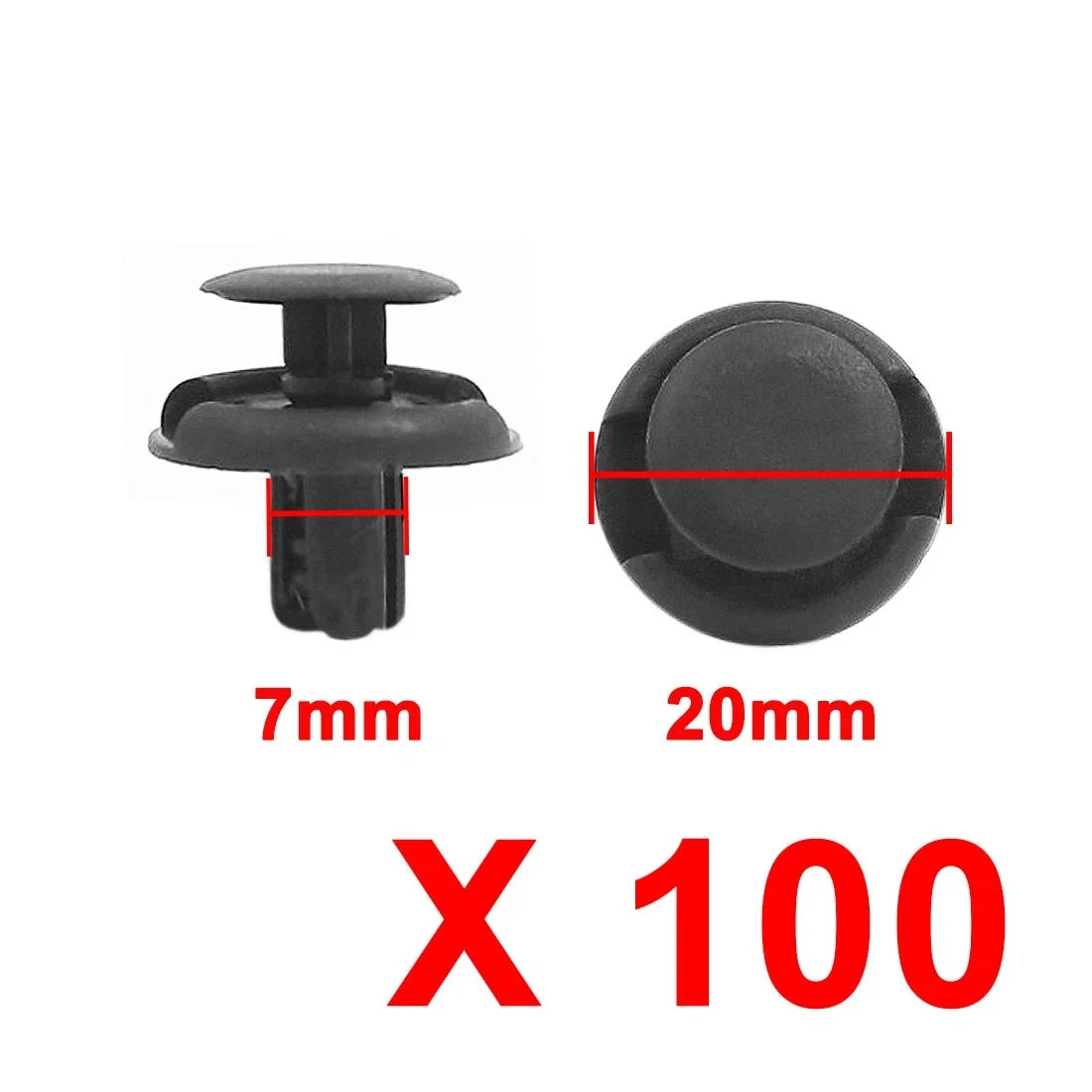 100 Pcs 7mm Hole Plastic Door Bumper Trim Clips for Buick 