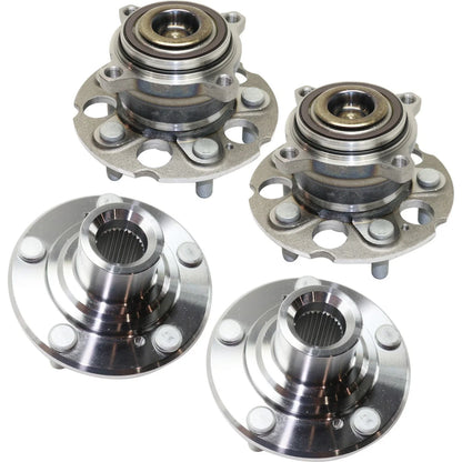 Wheel Hubs Set with Bearing & Sensor for 2012-2015 Honda Crosstour Front Rear