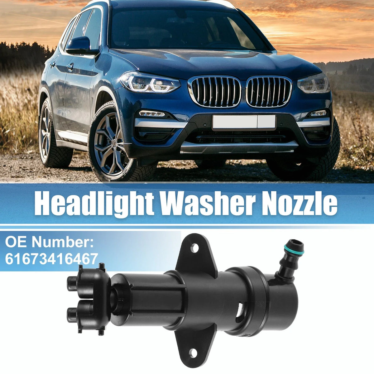 Headlight Washer Nozzle Jet Spray for BMW X3 E83 (2006–2010) 61673416467