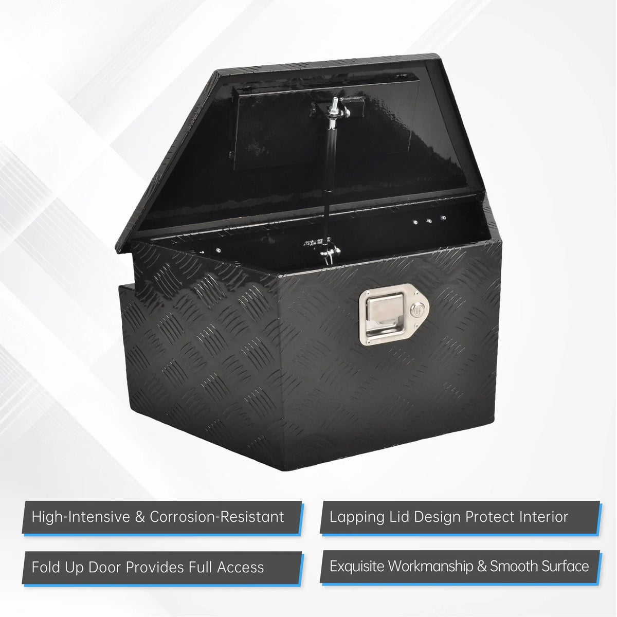 Tool Box for Pickup Truck (33"x18.9"x18", Black Aluminum)