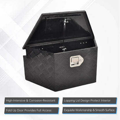 Tool Box for Pickup Truck (33"x18.9"x18", Black Aluminum)
