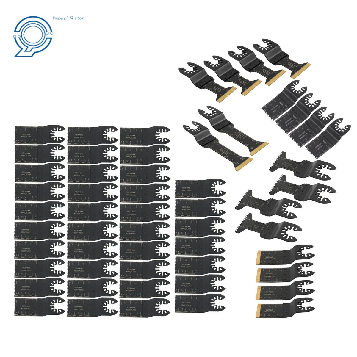 Universal Multitool 55 PCS Titanium Oscillating Saw Blades Set