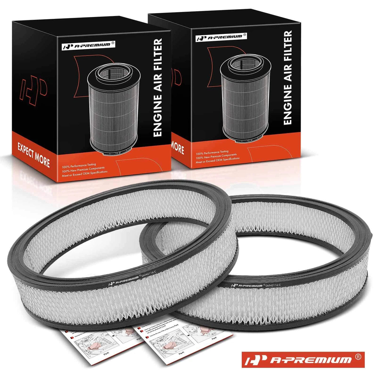 2X Engine Air Filter for Ford F-100/F-150/F-250/Mustang/Lincoln/Mercury