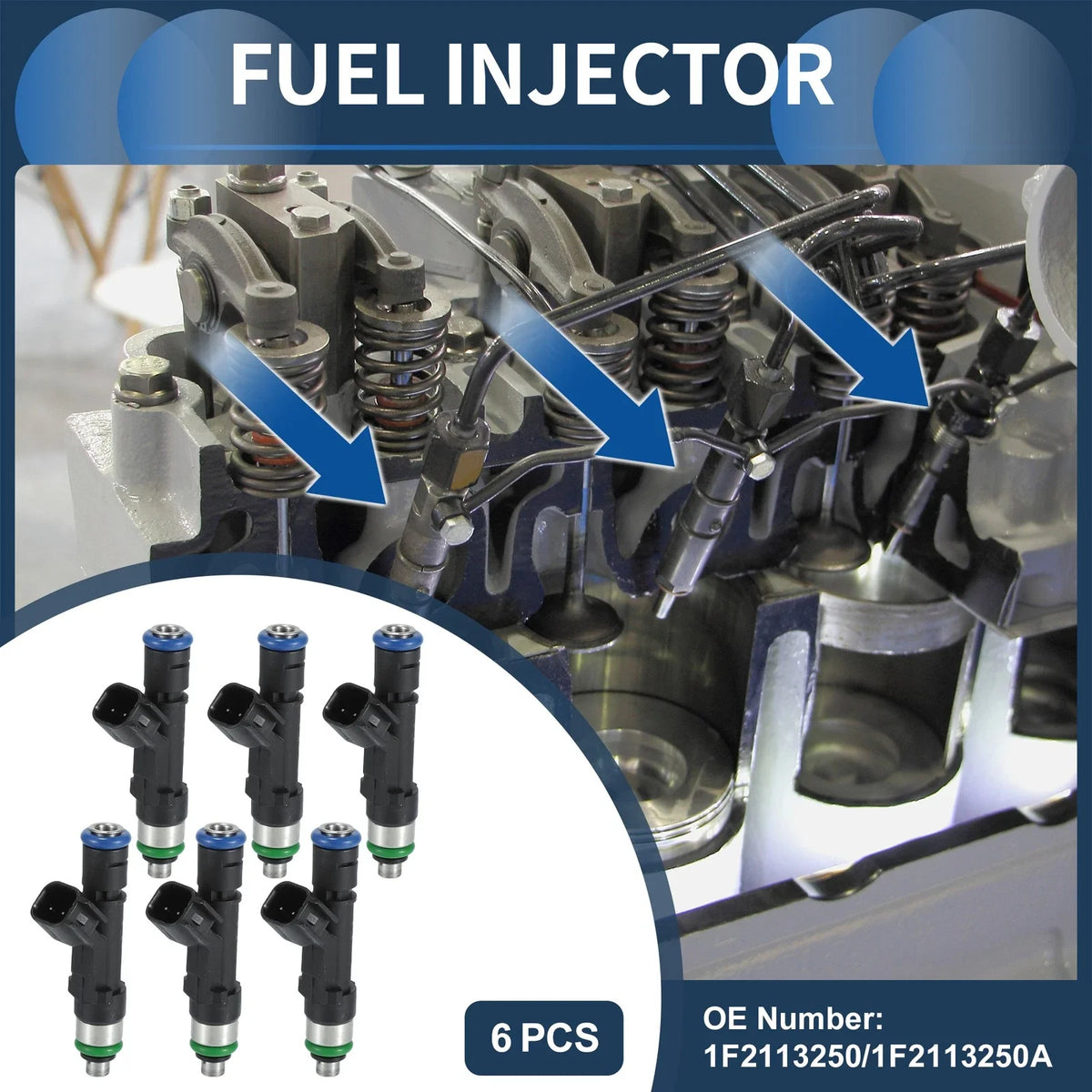 6X Fuel Injector for Mazda B3000 (2002–2007) No.1F2113250