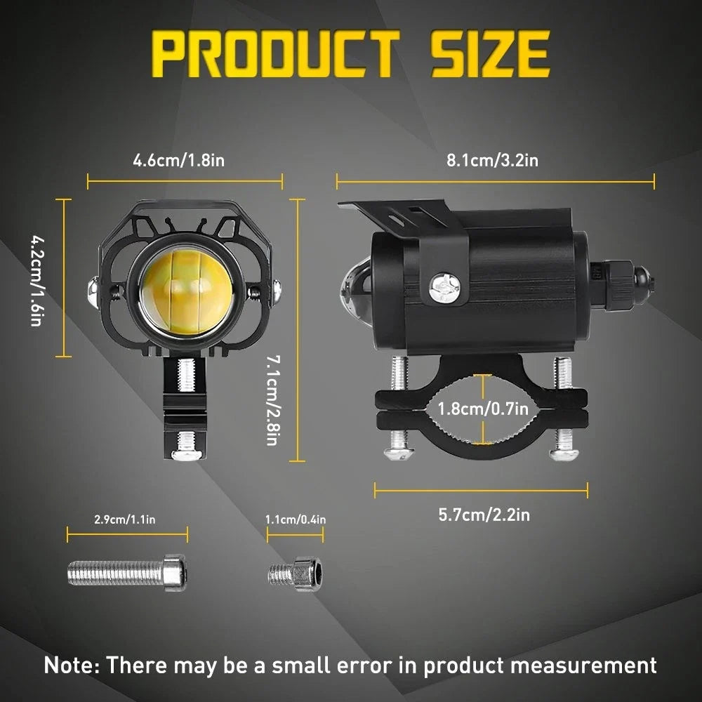 Motorcycle 2X LED Fog Lights - Headlight (EPY)