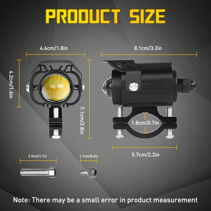 Motorcycle 2X LED Fog Lights - Headlight (EPY)