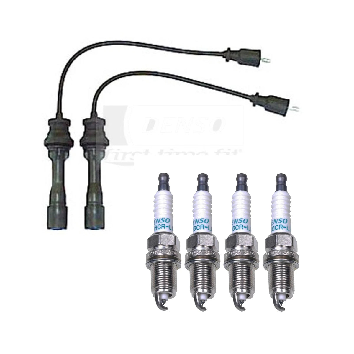 Denso 4 Iridium Spark Plugs Wire Set for Mazda Protege (2000–2001)