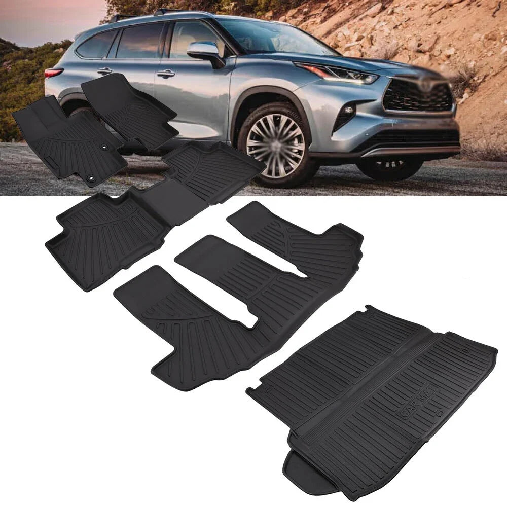 Set of 4 All-Weather Floor Mats & Cargo Liner for Toyota Highlander (2020–2025)