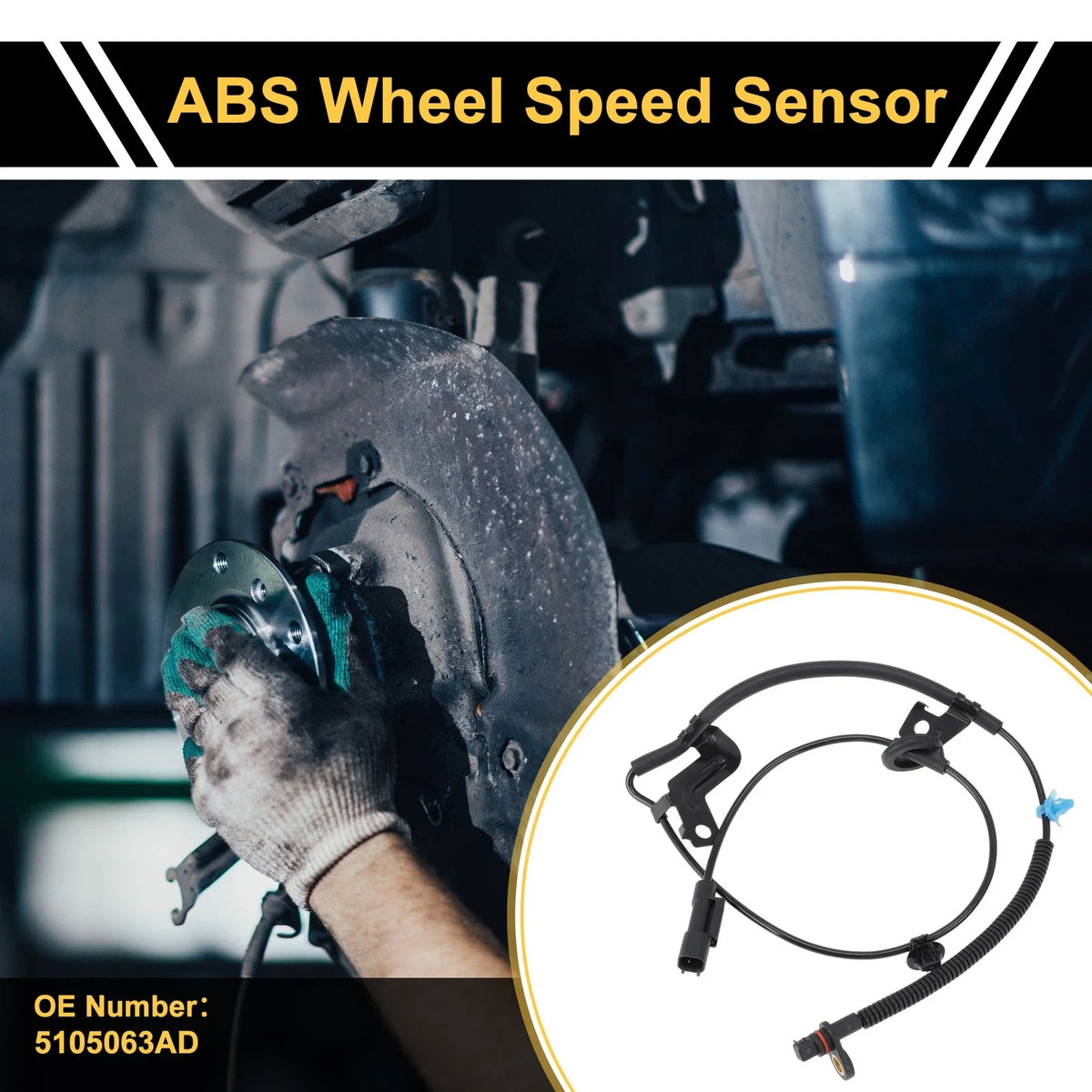 ABS Wheel Speed Sensor No. 5105063AD for Dodge Caliber (2007) Rear Left