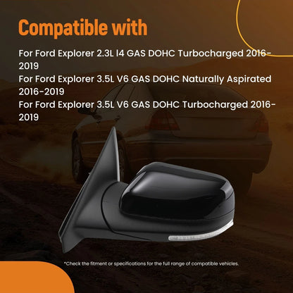 Left Power Heated View Mirror for 2016-2019 Ford Explorer