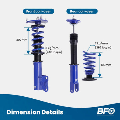 Adjustable Coilover Shocks and Struts for Nissan Altima (2007-2012)