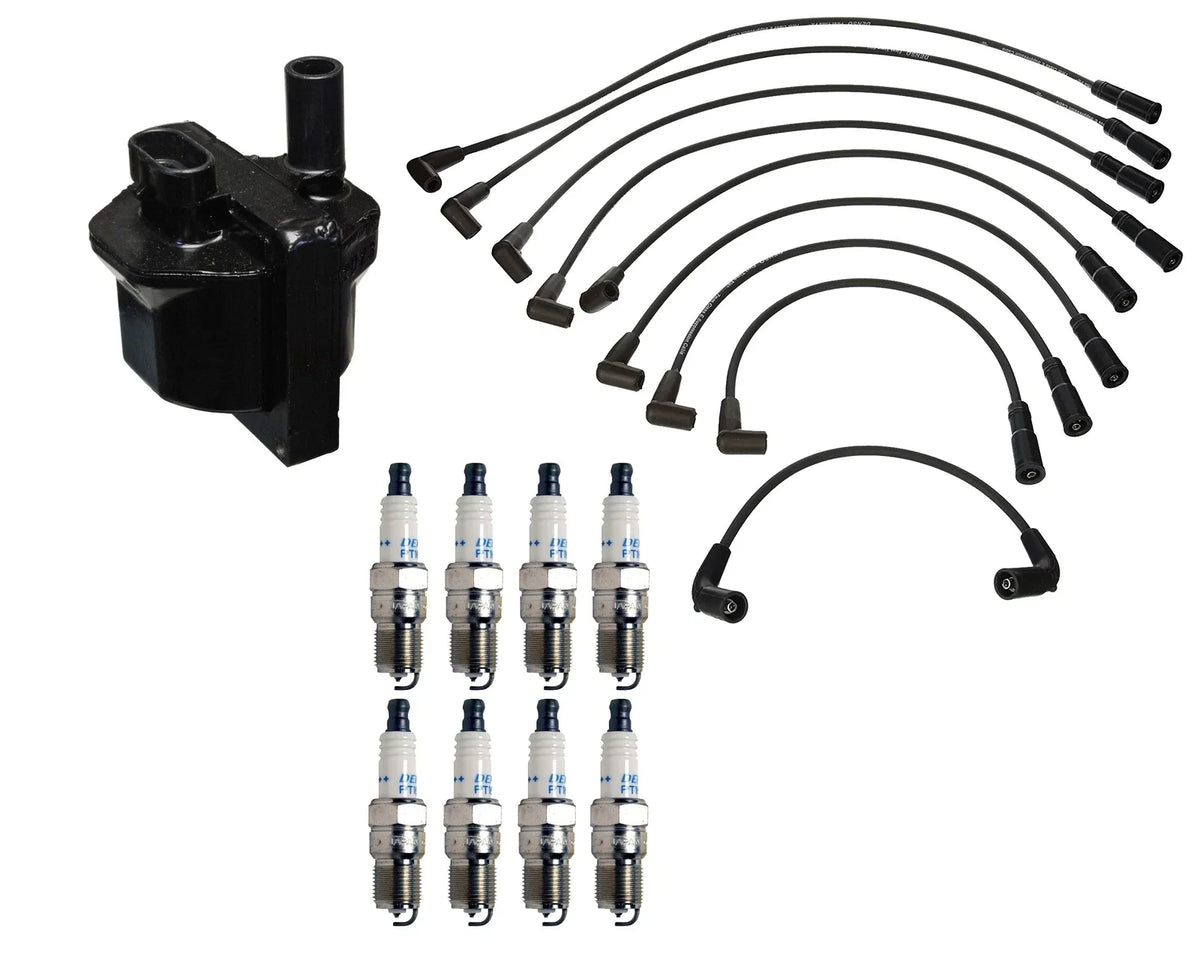 Set of 8 Denso Ignition Coil Wire & Double Platinum Spark Plugs for GM V8 (5.0, 5.7)