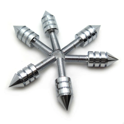 Set of 4 Universal Chrome Motorcycle Spike Bolts for Windscreen, Fairings, License Plate