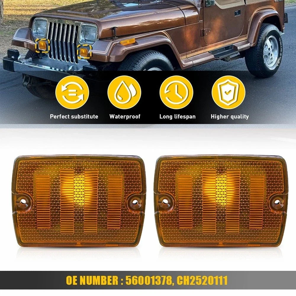 Amber Front Bumper Turn Signal Light Housing for Jeep Wrangler YJ (1987–1995)
