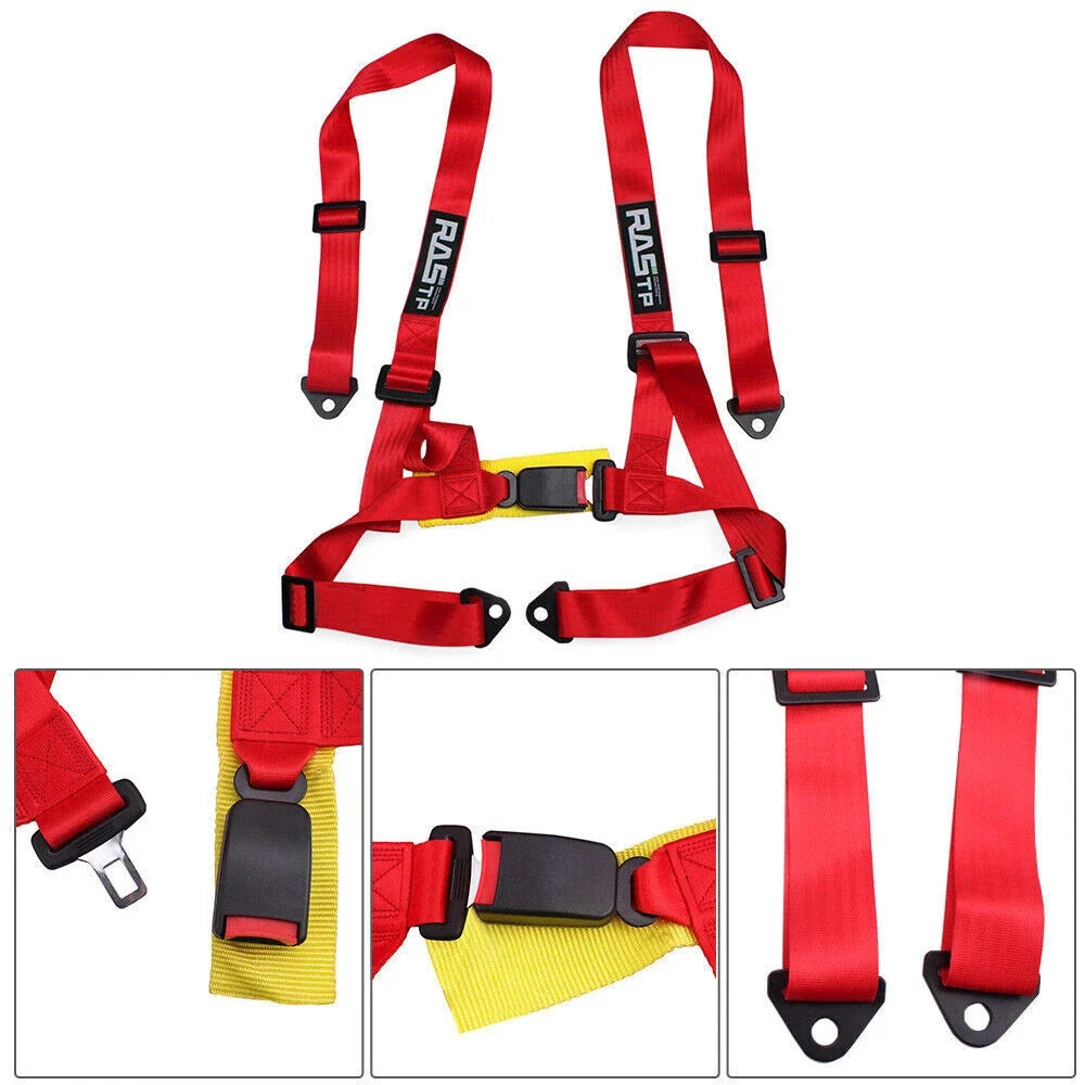 2" Adjustable 4 Point Racing Harness Belt Strap for JDM Vehicles