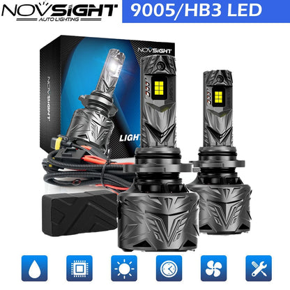NOVSIGHT 2X HB3 9005 LED Headlight Bulbs - 50000LM