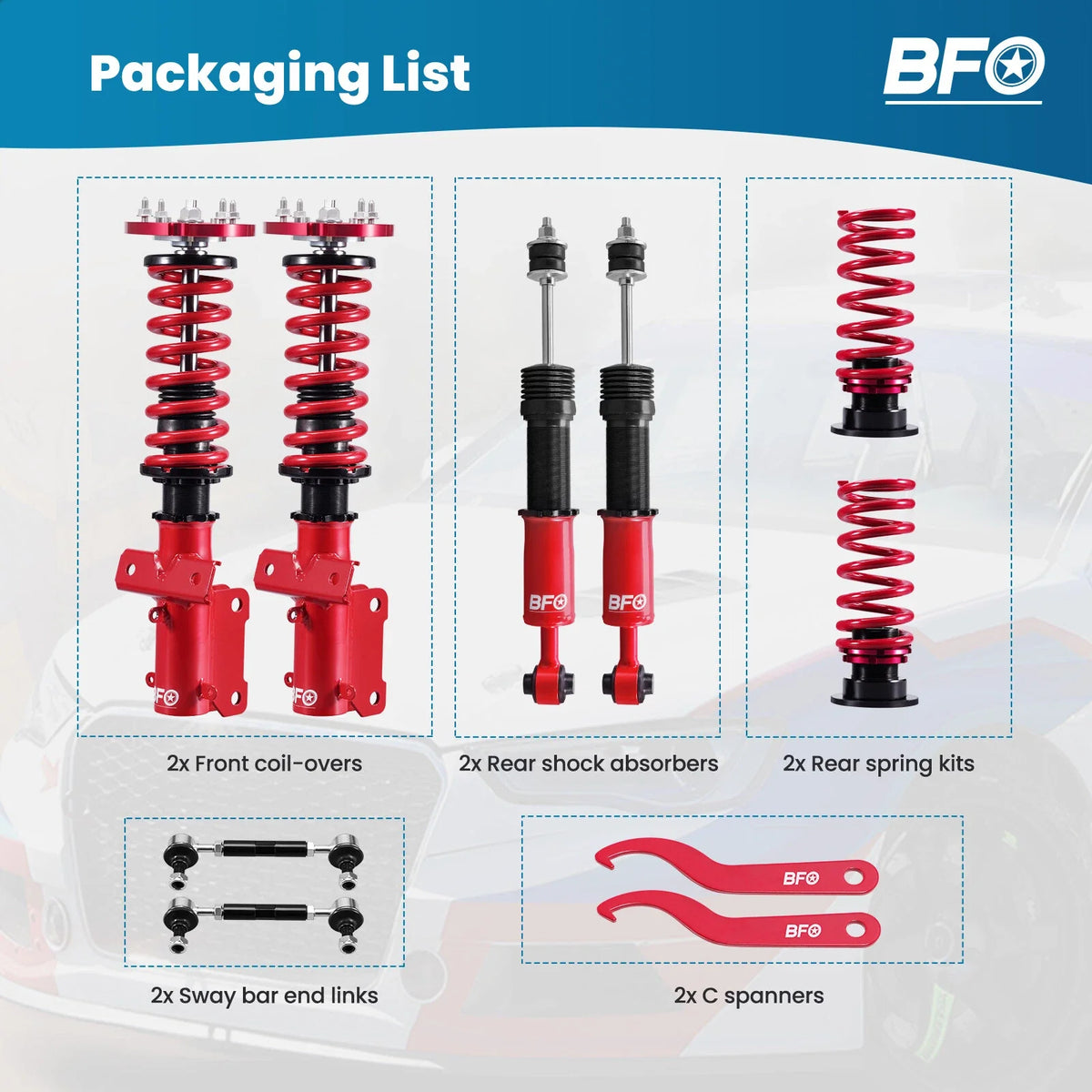 Coilover Shocks Springs Kit for Ford Mustang GT (2005–2014)