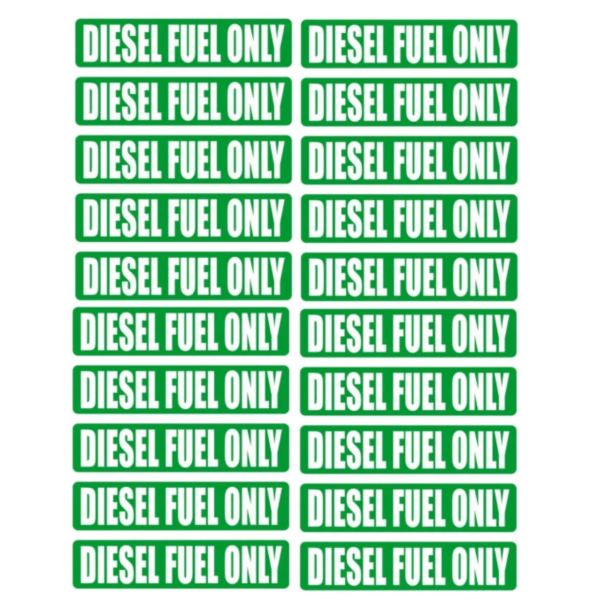 20x Diesel Fuel Only Decal Stickers for Automotive Use