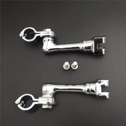 Universal Motorcycle Chrome Footpeg Mounting Kit 1.5" Adjustable