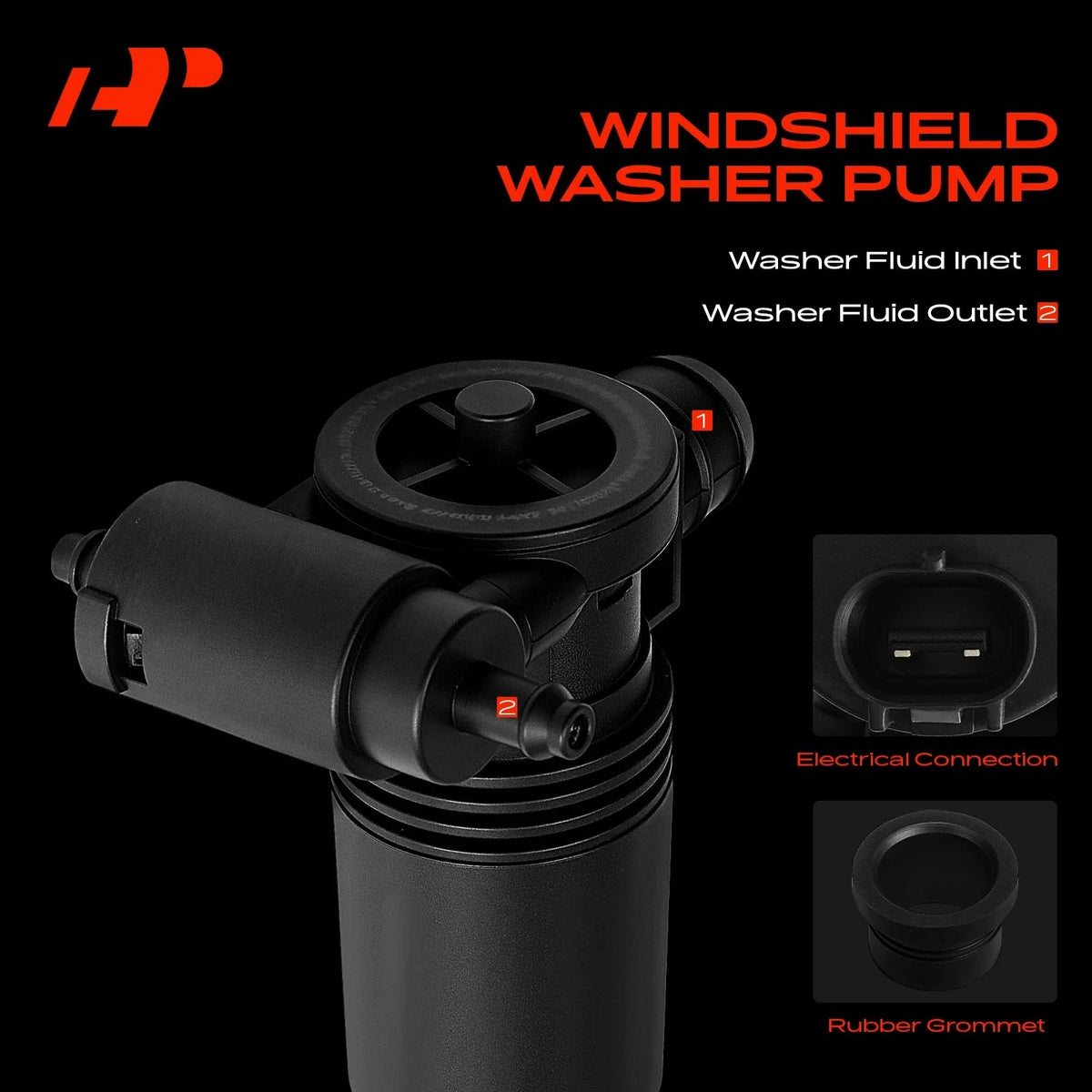 Washer Pump Assembly with Grommet for Juke Versa Nissan