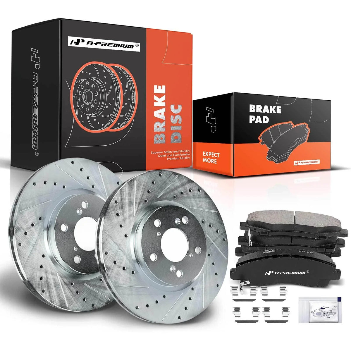 Front Drilled Brake Rotors & Ceramic Pads for Honda Ridgeline (2006–2011)