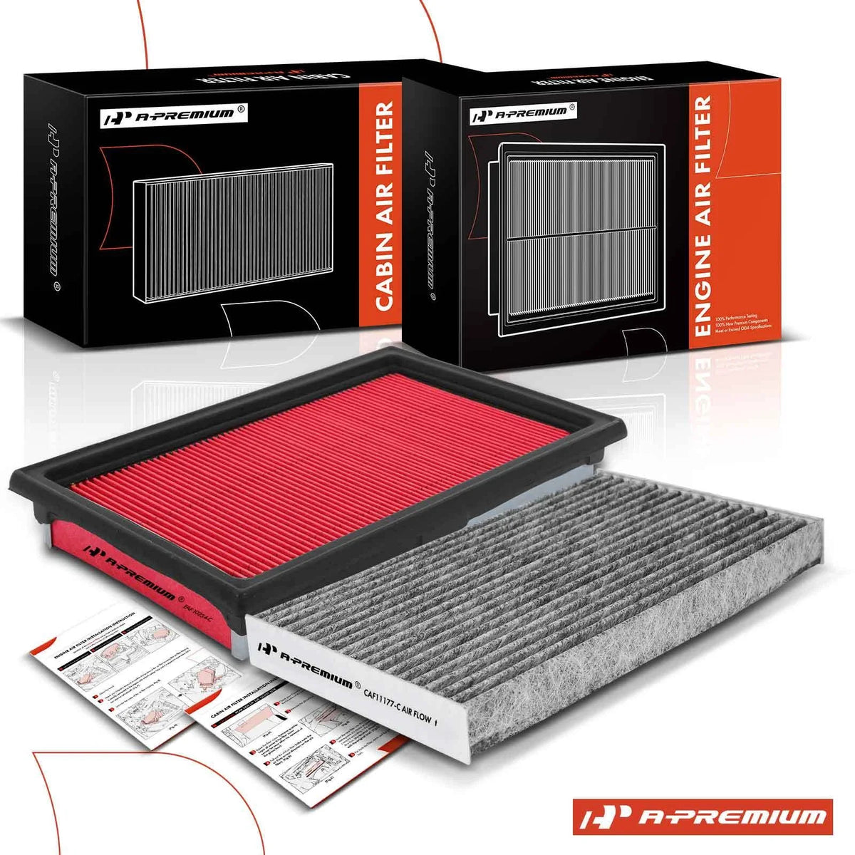 2 Engine & Activated Carbon Cabin Air Filters for Nissan Cube (2009–2014)