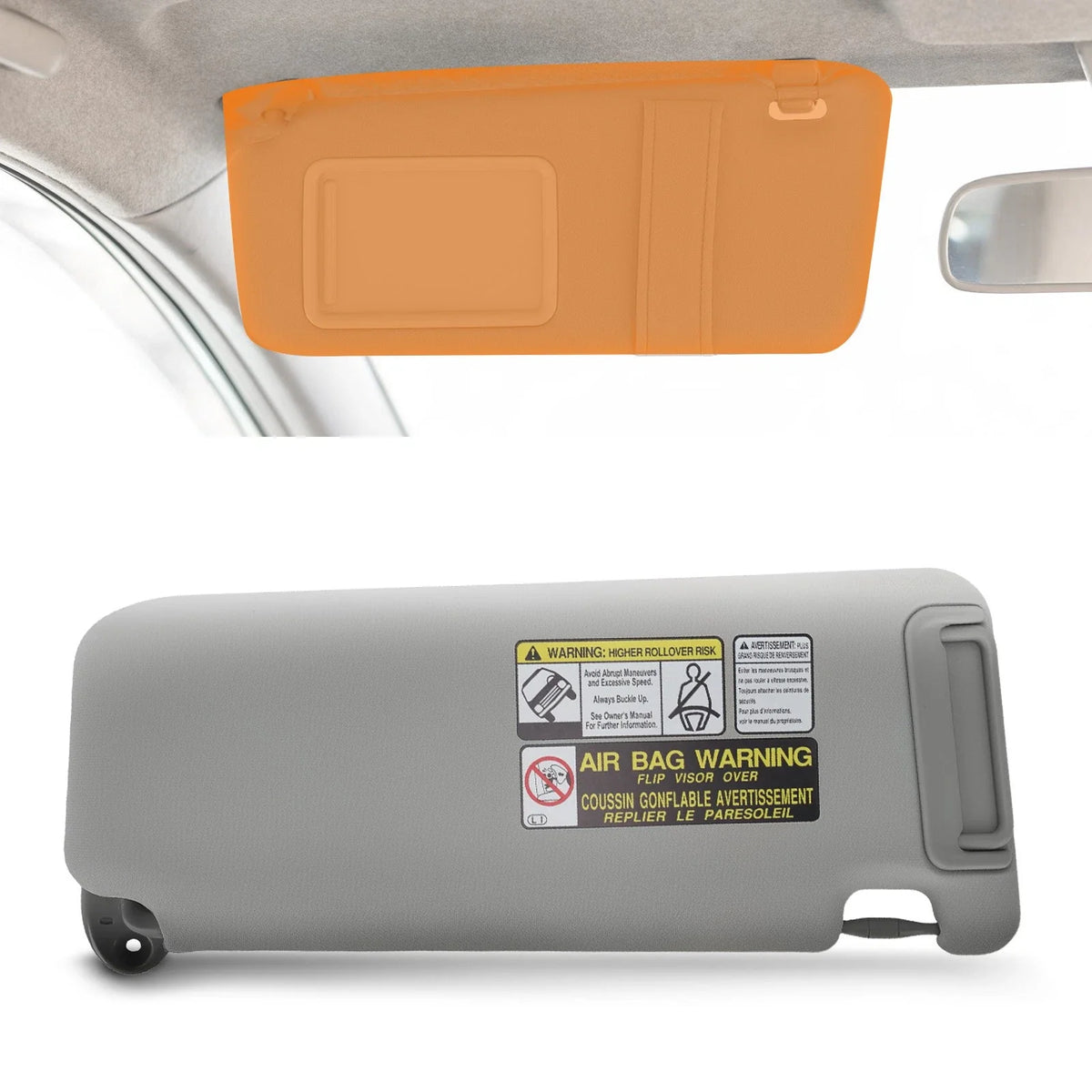 Driver Side Sun Visor for Toyota RAV4 (2013–2018) Gray Interior