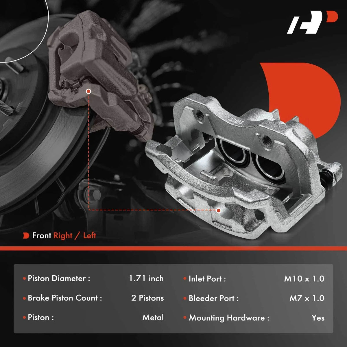 Front Left Disc Brake Caliper with Bracket for Nissan Pathfinder 1996-2004