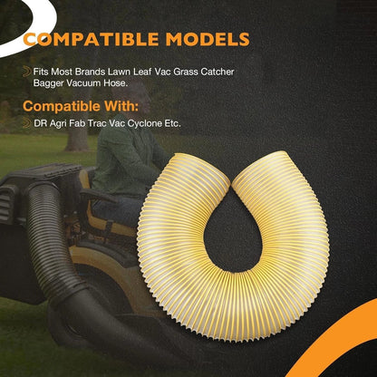 4 Foot 8" Leaf Vac Vacuum Grass Catcher Flex Hose for DR Agri Fab Trac Vac