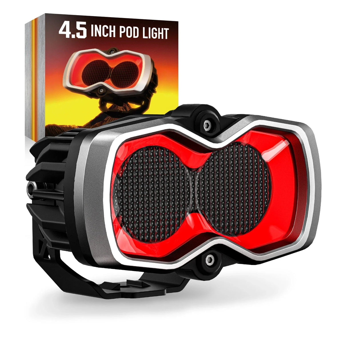 LED Work Light Pod 4.5" NOVSIGHT HALO Series for Off Road Use