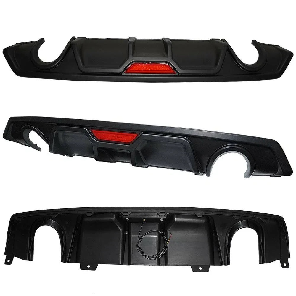 Rear Lower Bumper Diffuser w/LED 3rd Brake Light for Honda Civic 4DR (2016–2021)