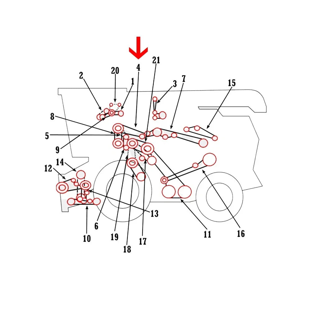 Upper Front Straw Chopper for John Deere Combine 540 (843760M1)