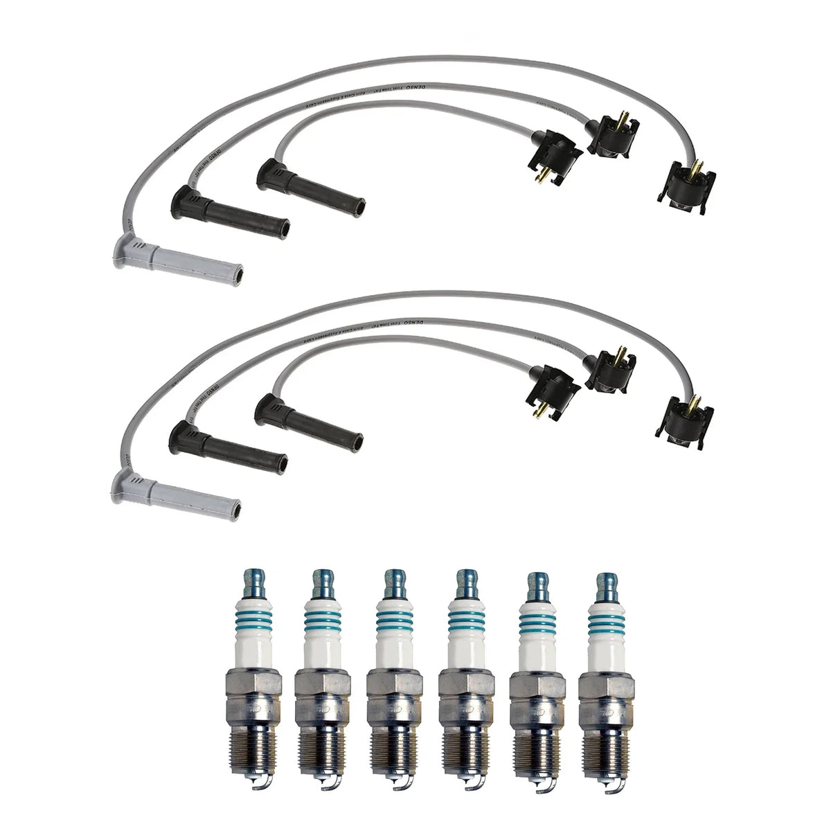 Denso 8mm Wire Set & 6 Iridium Power Spark Plugs for Ford Mercury 4.0L