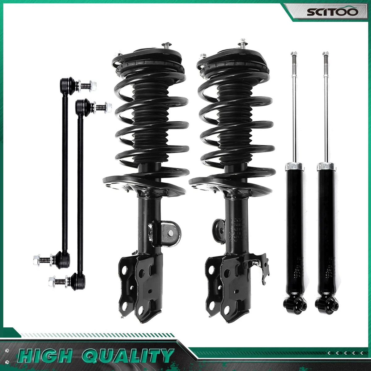 Sway Bars, Front Struts, Rear Shocks Assembly for 2010-2015 Toyota Prius
