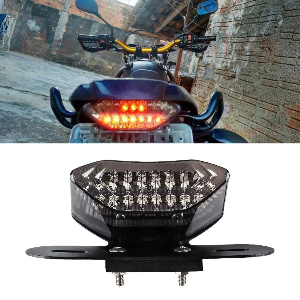 LED Integrated Tail Brake License Plate Light for Universal Motorcycle