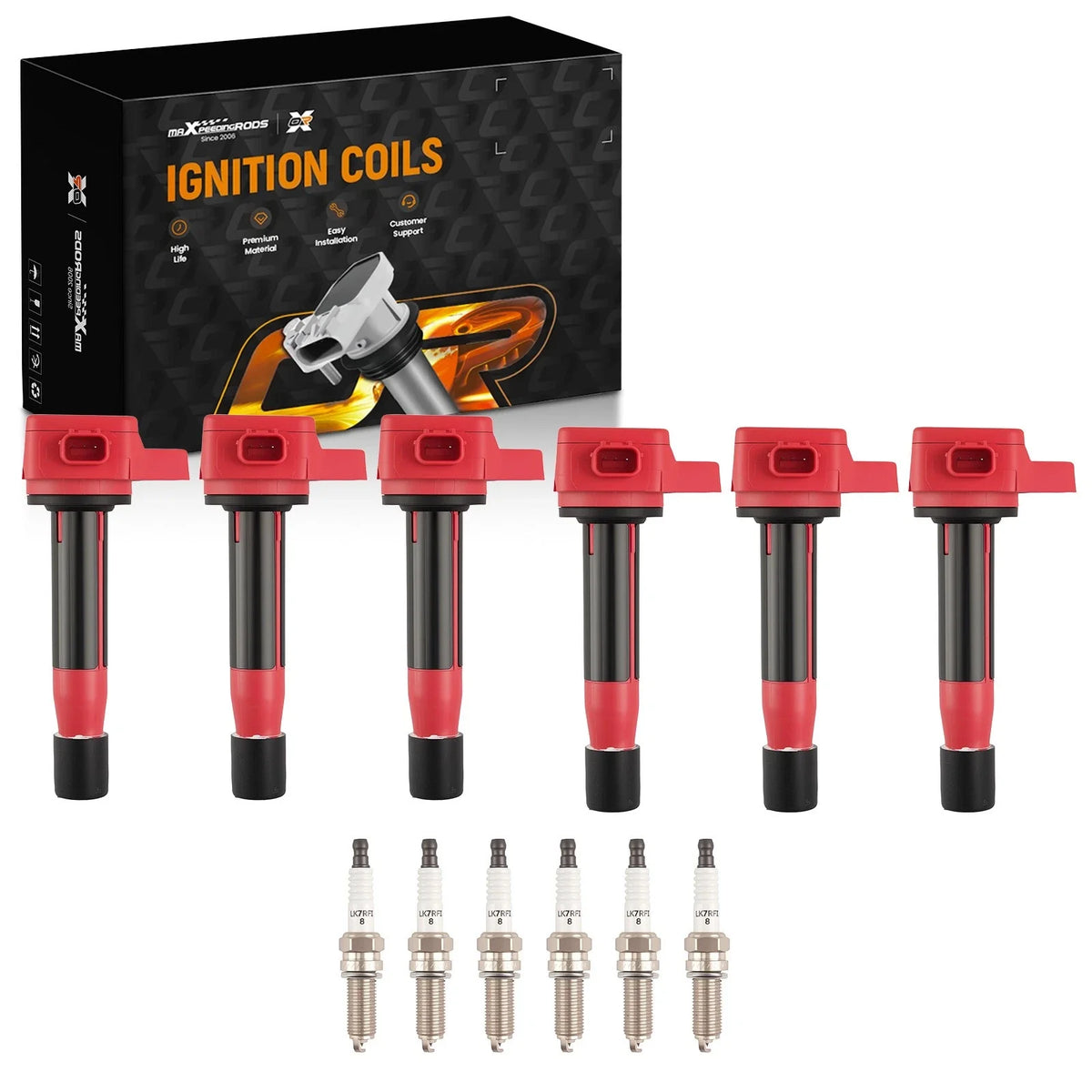 Set of 6 Ignition Coils & Spark Plugs for Acura TL (2009–2014)