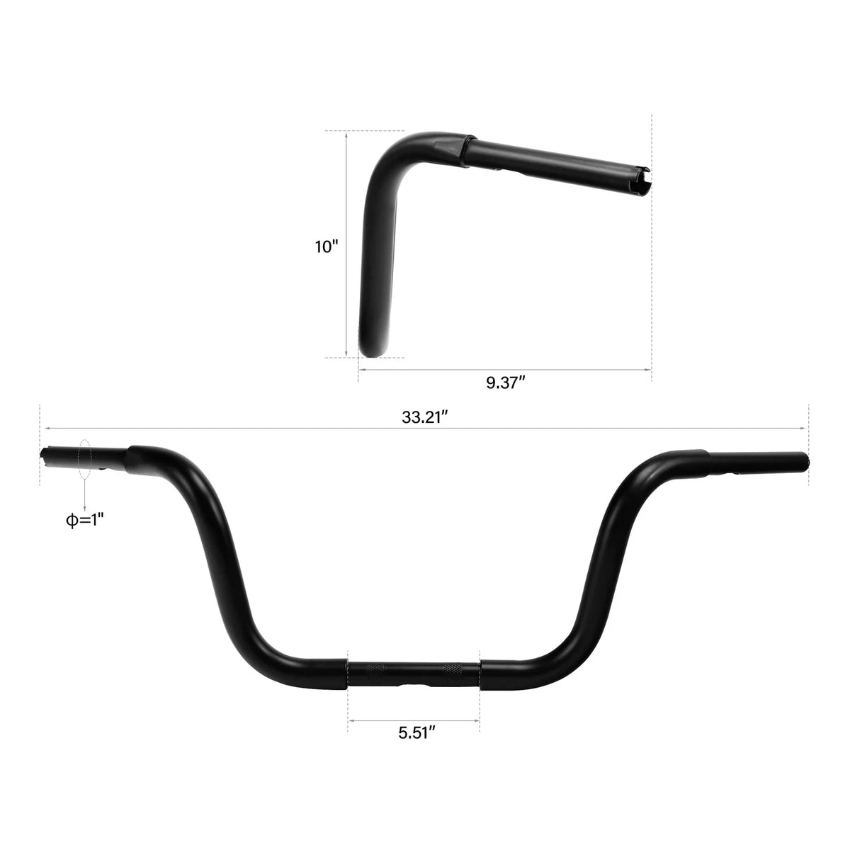 10" Rise Ape Hanger Handlebar (Fit 1-1/4") for Harley Sportster Softail