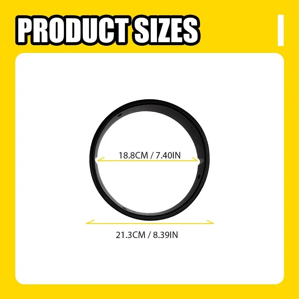 Pair Black Headlight Ring Bezels Insert Cover Trim for Jeep Wrangler TJ (1997–2006)