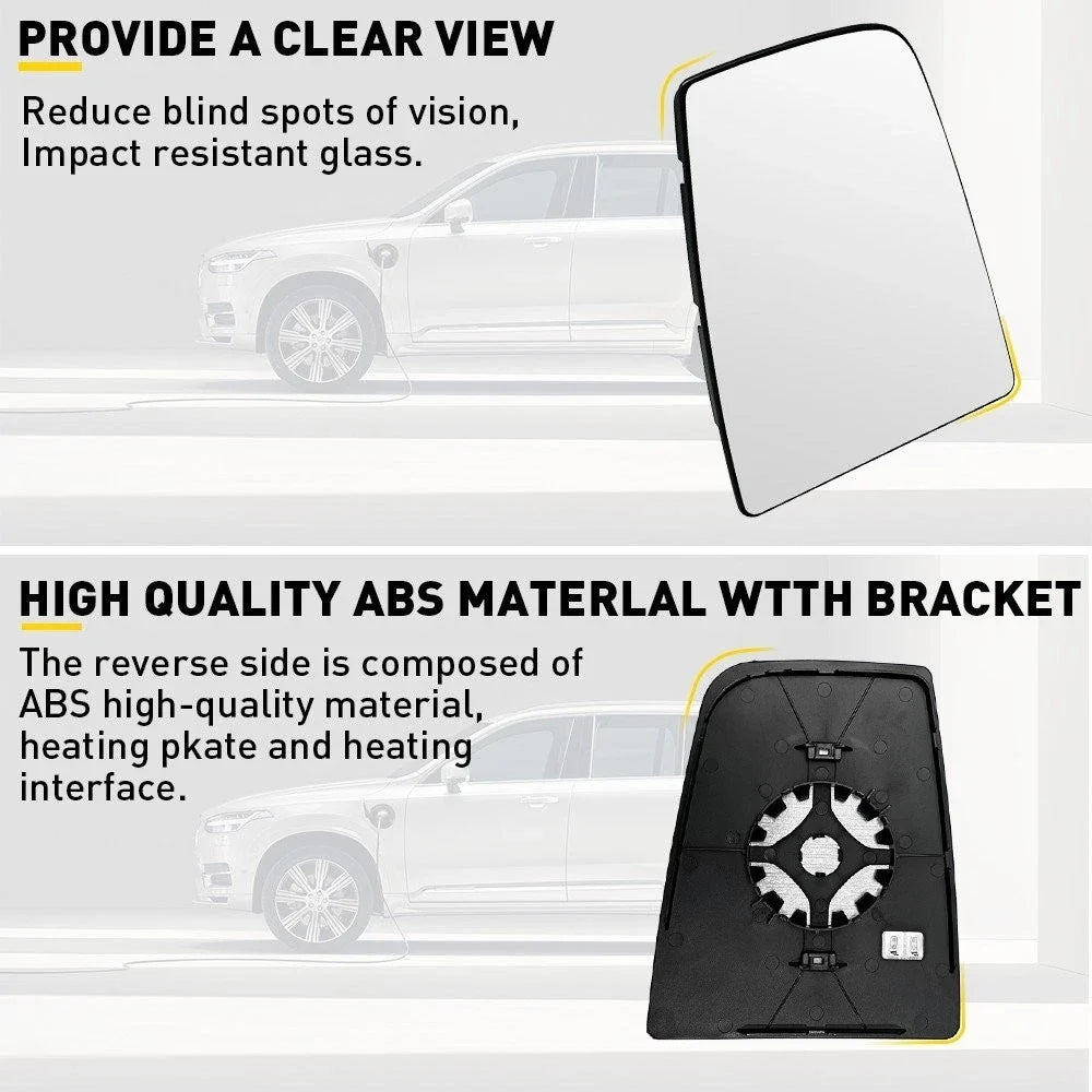 Passenger Side Heated Mirror Glass Upper Right for Ford Transit-150 2015-2022