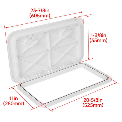 White Marine Boat Deck Access Hatch & Lid 24" x 14
